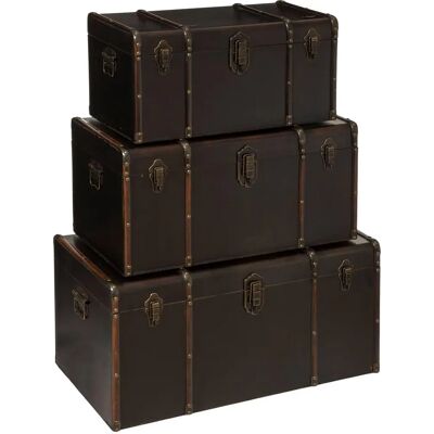 Set de 3 valises de rangement vintage Atmosphera - Beige - Valises - Publicité Set de 3 valises de rangement vintage Atmosphera - Beige - Valises - Publicité