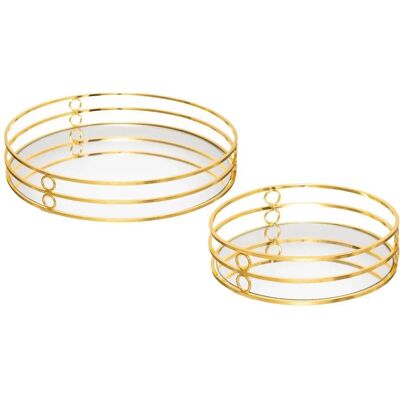 Set di Vassoi Specchio Dorati Atmosphera - 2 pezzi, 30cm Set di Vassoi Specchio Dorati Atmosphera - 2 pezzi, 30cm