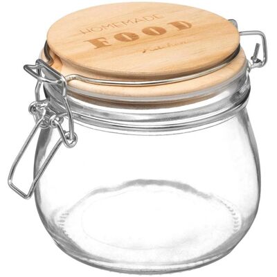 Barattolo di vetro per conservazione - 500ml - Trasparente Barattolo di vetro per conservazione - 500ml - Trasparente