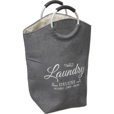 Panier Lenzuola Velluto Grigio 5FIVE - Cesto per la biancheria Panier Lenzuola Velluto Grigio 5FIVE - Cesto per la biancheria