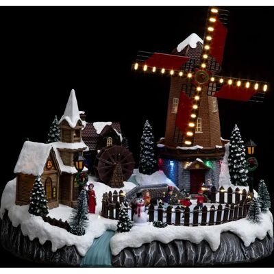 Feeric Lights & Christmas - Village de Noël avec Moulin - Publicité Feeric Lights & Christmas - Village de Noël avec Moulin - Publicité