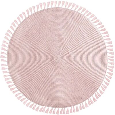 Atmosphera Pink Lurex Kids Rug - Fringed 90cm Round Atmosphera Pink Lurex Kids Rug - Fringed 90cm Round