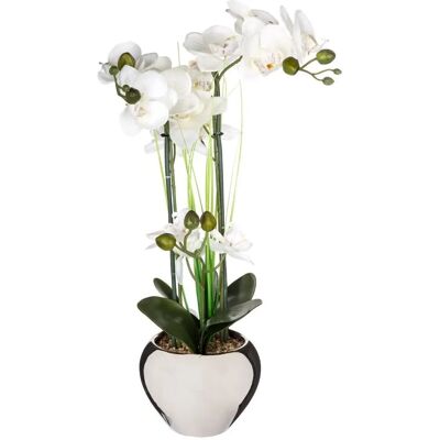 Atmosphera - Orchidée artificielle en pot argenté - 50x28x53cm - Publicité Atmosphera - Orchidée artificielle en pot argenté - 50x28x53cm - Publicité