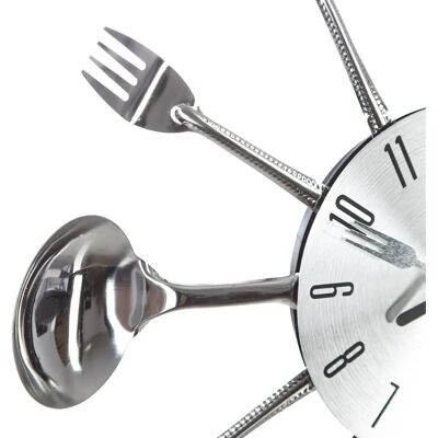 Horloge Murale Atmosphera d38cm Argentée - Décoration Cuisine - Publicité Horloge Murale Atmosphera d38cm Argentée - Décoration Cuisine - Publicité