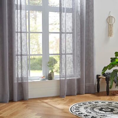 Atmosphera - Alton gris transparent 140x240cm - Voilage - Publicité Atmosphera - Alton gris transparent 140x240cm - Voilage - Publicité
