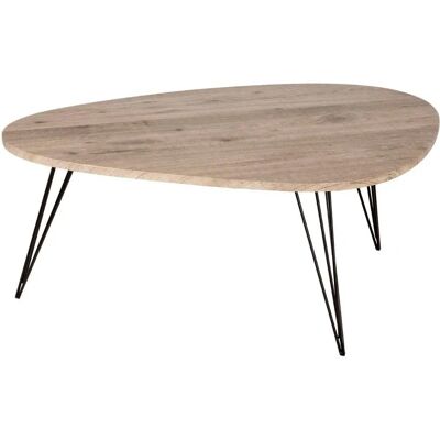 Mesita de centro Neile de Atmosphera - Grande, Efecto Madera, Patas Metálicas - 112x80 cm Mesita de centro Neile de Atmosphera - Grande, Efecto Madera, Patas Metálicas - 112x80 cm