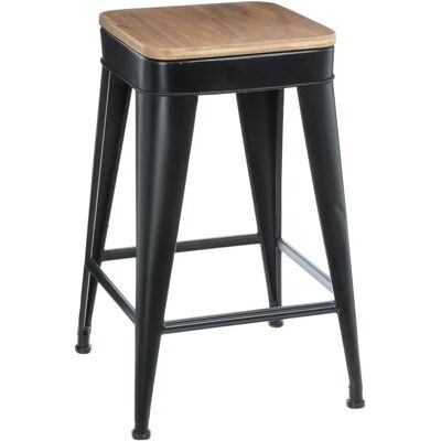 Atmosphera Joris Schwarze Metall Holz Barhocker - Barhocker Atmosphera Joris Schwarze Metall Holz Barhocker - Barhocker