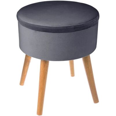 Atmosphera 140331C Esstischhocker - Dunkelgrau - Eleganter Samt, Holzbasis - Esstischhocker Atmosphera 140331C Esstischhocker - Dunkelgrau - Eleganter Samt, Holzbasis - Esstischhocker