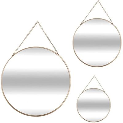 Ensemble de 3 miroirs muraux dorés Atmosphera Ensemble de 3 miroirs muraux dorés Atmosphera