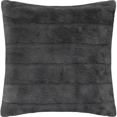 Coussin Atmosphera Manoir Gris Ardesia en fausse fourrure - Décoration - Publicité Coussin Atmosphera Manoir Gris Ardesia en fausse fourrure - Décoration - Publicité