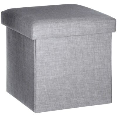 ATMOSPHERA Pouf pliant avec Rangement - Gris - Publicité ATMOSPHERA Pouf pliant avec Rangement - Gris - Publicité