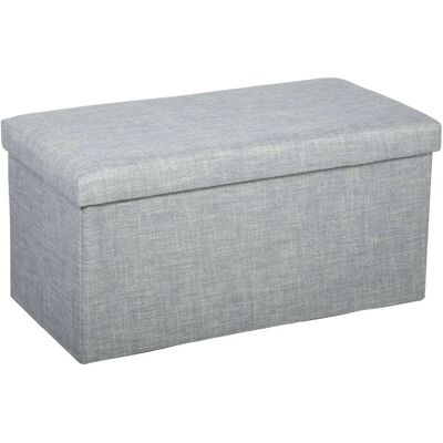 Pouf Doble Plegable Atmosphera - Almacenamiento y Asiento - Gris Pouf Doble Plegable Atmosphera - Almacenamiento y Asiento - Gris