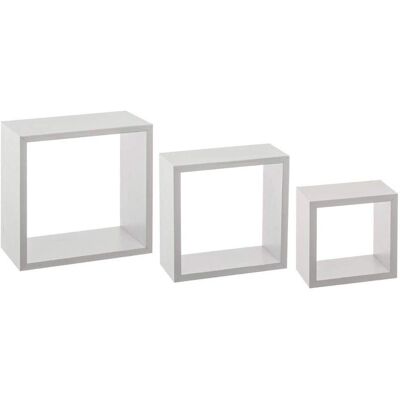 Set di 3 Mensole a Parete - Cubi Moderni Bianchi Set di 3 Mensole a Parete - Cubi Moderni Bianchi