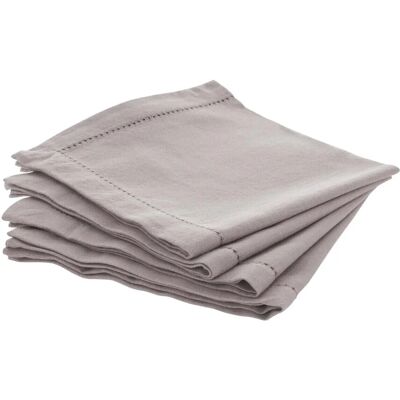 Serviettes en coton gris Atmosphera - 40x40cm Lot de 4 - Publicité Serviettes en coton gris Atmosphera - 40x40cm Lot de 4 - Publicité