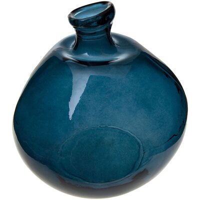 Atmosphera Modèle 155689C - Vase en verre recyclé bleu - Publicité Atmosphera Modèle 155689C - Vase en verre recyclé bleu - Publicité