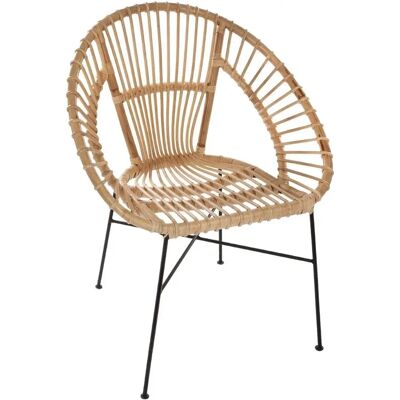 Fauteuil 'Keko' Atmosphera - Rotin et Métal - 74x65x86cm - Publicité Fauteuil 'Keko' Atmosphera - Rotin et Métal - 74x65x86cm - Publicité