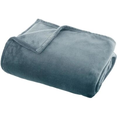 Atmosphera - Couverture en flanelle bleue - Confort hivernal 130x180cm - Publicité Atmosphera - Couverture en flanelle bleue - Confort hivernal 130x180cm - Publicité