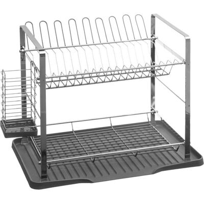 Égouttoir métallique à 2 niveaux, gris - 5Five - Publicité Égouttoir métallique à 2 niveaux, gris - 5Five - Publicité