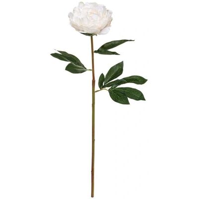 Gambo di peonia artificiale Atmosphera - Bianco/Verde - 68cm - Fiore artificiale Gambo di peonia artificiale Atmosphera - Bianco/Verde - 68cm - Fiore artificiale