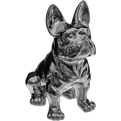 Atmosphera 168329B Bulldog en céramique argentée - Statue décorative - Publicité Atmosphera 168329B Bulldog en céramique argentée - Statue décorative - Publicité