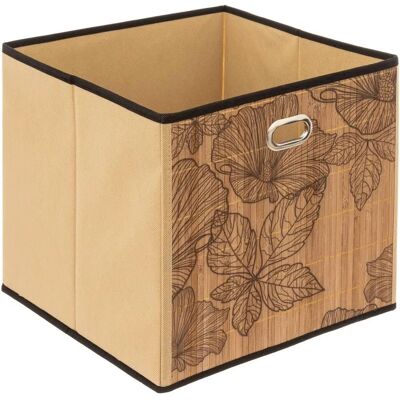 Panier de rangement en bambou à motif floral - 5FIVE - Publicité Panier de rangement en bambou à motif floral - 5FIVE - Publicité