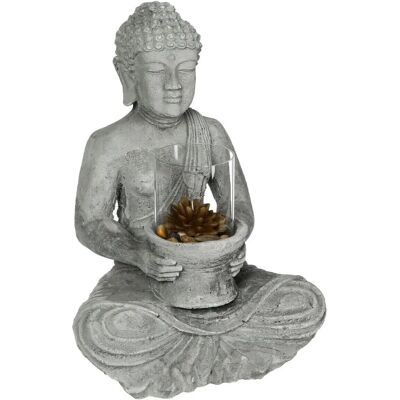 Statue de Bouddha en Ciment avec Porte-bougie - Décoration - Publicité Statue de Bouddha en Ciment avec Porte-bougie - Décoration - Publicité