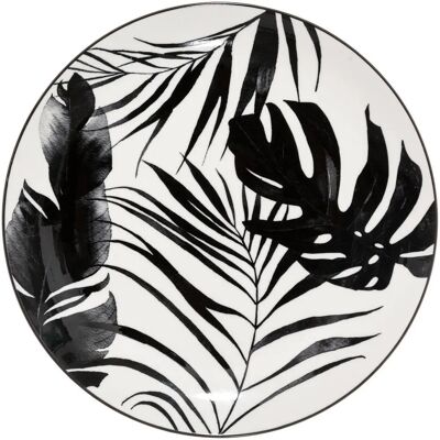 Ensemble de 6 Assiettes Noire à Fleurs Palme - Assiettes - Publicité Ensemble de 6 Assiettes Noire à Fleurs Palme - Assiettes - Publicité