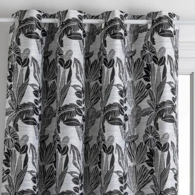 Atmosphera Black Jacquard Curtain - 140x260cm - Elegant & Easy Care Atmosphera Black Jacquard Curtain - 140x260cm - Elegant & Easy Care