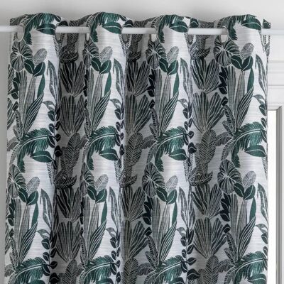 Cortina Jacquard Flor de Cedro Verde - 140x260 cm - OEKO-TEX Cortina Jacquard Flor de Cedro Verde - 140x260 cm - OEKO-TEX