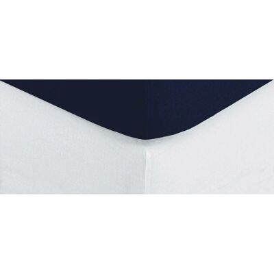 Atmosphera Baumwoll Spannbetttuch - Blau Encre - 90x190cm - Bett Atmosphera Baumwoll Spannbetttuch - Blau Encre - 90x190cm - Bett