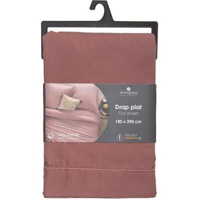 Drap en coton rose blush Atmosphera - 180x290 cm - Linge de lit - Publicité Drap en coton rose blush Atmosphera - 180x290 cm - Linge de lit - Publicité