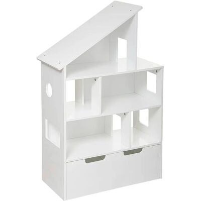 Estantería infantil blanca con forma de casa y almacenamiento de juguetes - Biblioteca Estantería infantil blanca con forma de casa y almacenamiento de juguetes - Biblioteca