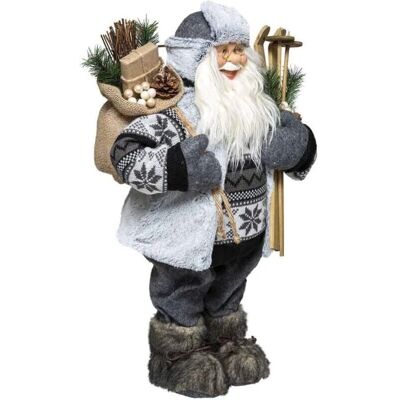 Figurka Świętego Mikołaja Feeric Lights & Christmas - Szara 45cm Figurka Świętego Mikołaja Feeric Lights & Christmas - Szara 45cm