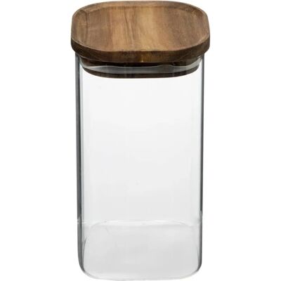 Barattolo in vetro con coperchio in acacia - 1,3L - Organizer cucina Barattolo in vetro con coperchio in acacia - 1,3L - Organizer cucina