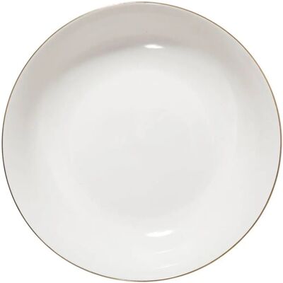 Assiette creuse en porcelaine blanche 20cm avec bordure en or - Assiette Creuse - Publicité Assiette creuse en porcelaine blanche 20cm avec bordure en or - Assiette Creuse - Publicité