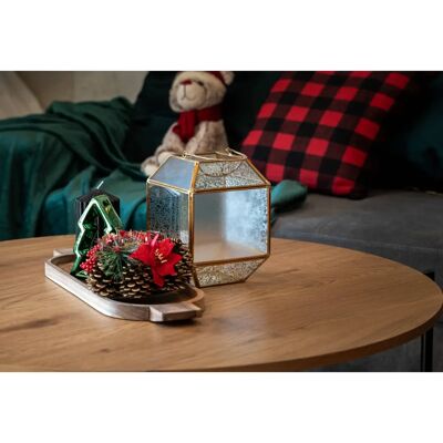 Fééric Lights and Christmas Geometryczna Szklana Latarni - 14x14x20cm Fééric Lights and Christmas Geometryczna Szklana Latarni - 14x14x20cm