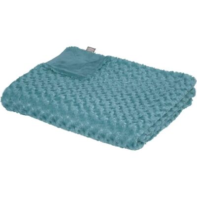 Plaid Fausse Fourrure Bleu Tempête - Atmosphera Créateur d'Intérieur - Publicité Plaid Fausse Fourrure Bleu Tempête - Atmosphera Créateur d'Intérieur - Publicité