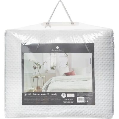 Conjunto de Colcha Ivory Atmosphera - 240x260cm - Elegante y Suave Conjunto de Colcha Ivory Atmosphera - 240x260cm - Elegante y Suave