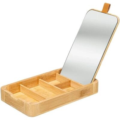 Boîte à Bijoux en Bambou avec Miroir - Organisateur Élégant pour Colliers, Bagues, Boucles d'Oreilles - 5 FIVE SMART - Publicité Boîte à Bijoux en Bambou avec Miroir - Organisateur Élégant pour Colliers, Bagues, Boucles d'Oreilles - 5 FIVE SMART - Publicité