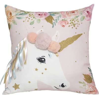 Atmosphera Einhornkissen - 40x40 cm Pink Kinder Dekoration Atmosphera Einhornkissen - 40x40 cm Pink Kinder Dekoration