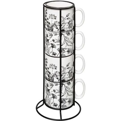 Marque Modèle Ensemble de Tasses en Céramique Florales - Tasses à Café - Publicité Marque Modèle Ensemble de Tasses en Céramique Florales - Tasses à Café - Publicité
