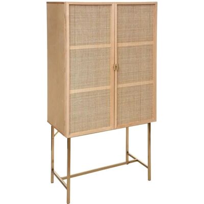 Buffet Ratan Boho Beige Atmosphera - Materiales Naturales - 80x165cm - 2 Puertas Buffet Ratan Boho Beige Atmosphera - Materiales Naturales - 80x165cm - 2 Puertas