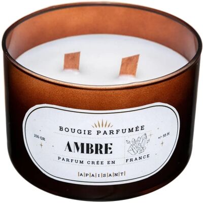 Bougie marron ambre Atmosphera - Snow - 470g - Créateur d'intérieur - Publicité Bougie marron ambre Atmosphera - Snow - 470g - Créateur d'intérieur - Publicité