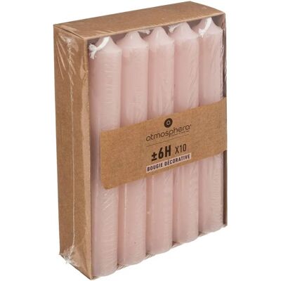 ATMOSPHERA - Lot de 10 bougies bâtons - Rose - Décoration élégante - Publicité ATMOSPHERA - Lot de 10 bougies bâtons - Rose - Décoration élégante - Publicité