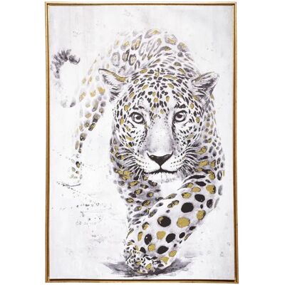 Atmosphera Wandkunst - Exotischer Jaguar - MDF, Polyester, Goldrahmen Atmosphera Wandkunst - Exotischer Jaguar - MDF, Polyester, Goldrahmen