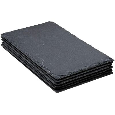 Ensemble de 6 Assiettes en Ardoise Secret de Gourmet - 18x30cm - Publicité Ensemble de 6 Assiettes en Ardoise Secret de Gourmet - 18x30cm - Publicité