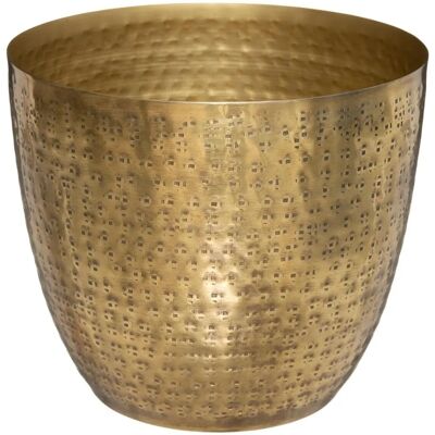 Pot Atmosphera 181408 - Métal martelé doré D.18 cm - Publicité Pot Atmosphera 181408 - Métal martelé doré D.18 cm - Publicité