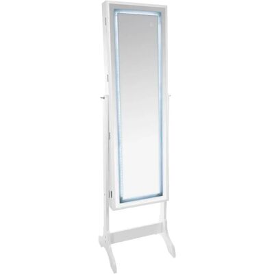 Armario de joyas blanco Atmosphera con espejo LED - Almacenaje de joyas Armario de joyas blanco Atmosphera con espejo LED - Almacenaje de joyas