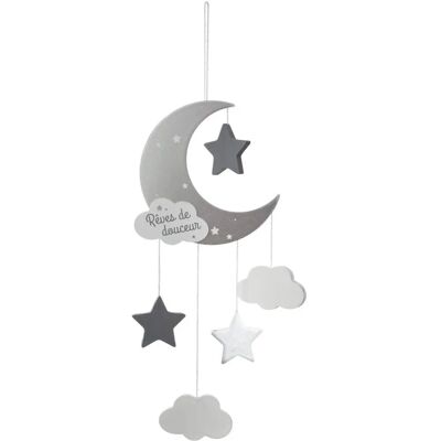 Mobile Berceau Atmosphera Lune Gris MDF - Ornemental Mobile Berceau Atmosphera Lune Gris MDF - Ornemental