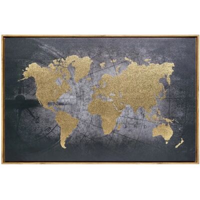 Atmosphera Wandkunst - Weltkarte Grau Gold 58x88cm Atmosphera Wandkunst - Weltkarte Grau Gold 58x88cm